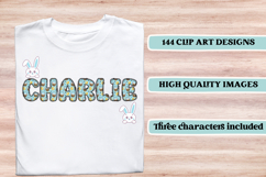 Easter Floral Alphabet &amp; Numbers Seamless Patterns PNG Product Image 7