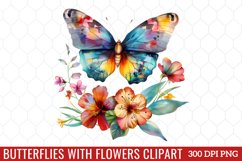 Butterflies With Flowers Clipart Product Image 1