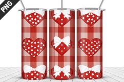 Red Plaid Tumbler Design | Valentine&#039;s Day Tumbler Wrap Product Image 5