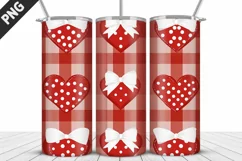 Red Plaid Tumbler Design | Valentine's Day Tumbler Wrap Product Image 5