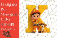 Firefighter Boy Letter K Clipart | Fireman Alphabet PNG Product Image 1