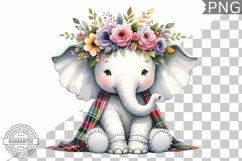 Floral Crown Elephant Sublimation - Clipart Bundle Product Image 13