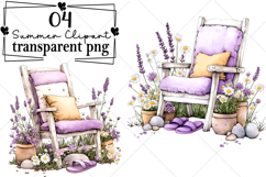 Whimsical Purple Summer Clipart Watercolor PNG Product Image 1