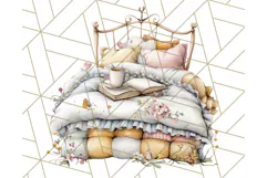 Warm & Fuzzy Mornings PNG Clipart, Cozy Animal Art Download Product Image 4
