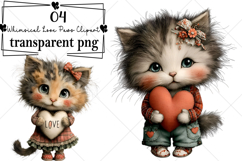 Whimsical Love Paws Clipart Watercolor PNG Product Image 1