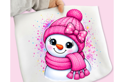 Pink Snowman PNG, Splatter Snowman PNG, Christmas PNG Product Image 11