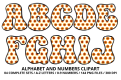 Retro Groovy Alphabert PNG 70s Numbers &amp; Letters 300 DPI Product Image 2