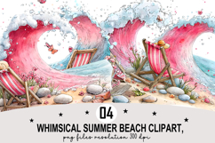 Whimsical Summer Beach Clipart Watercolor Beach Clipart Product Image 1