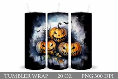 Halloween Watercolor Tumbler Wrap Sublimation Product Image 1