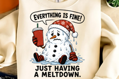 Everything Is Fine PNG, Funny Christmas PNG, Christmas PNG Product Image 1