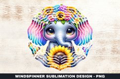 Elephant Wind Spinner Sublimation Design Product Image 1