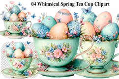 Whimsical Spring Tea Cup Clipart Product Image 1