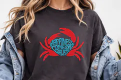 Happiness Quote SVG | Crab Word Art | Ocean PNG | Beach Gift Product Image 3