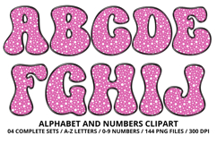 Polka Dots Alphabet Letters &amp; Numbers Clipart PNG 300DPI Product Image 2