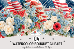 Whimsical Bouquet Clipart Watercolor Png Product Image 1