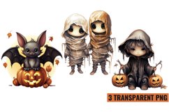 Watercolor Cute Halloween Clipart Sublimation , PNG Product Image 1