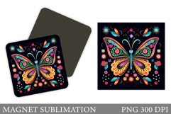 Butterfly Square Magnet. Butterfly Magnet Design Product Image 1