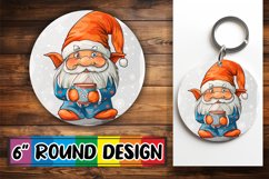Winter Gnome Round Keychain Design Watercolor Product Image 1