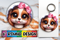 Unique Round Keychain Designs, 3D Dog Product Image 1