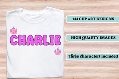 Fairytale Princess Alphabet png, fairytale letters doodle Product Image 6