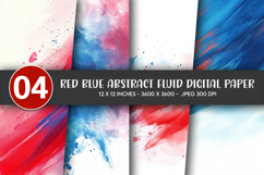 Red Blue Abstract Fluid Digital Paper Product Image 1