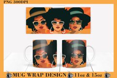 Afro Woman Mug Wrap Sublimation 11oz 15oz PNG, Melanin PNG Product Image 1