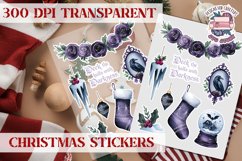 Christmas Sticker Sheet Gothic Dark Winter Holiday PNG Product Image 1