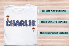 Cowboy Kid Digital Papers, cowboy kid doodle letters Product Image 7