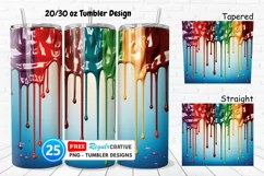 Christmas Paint Dripping 20/30oz Tumbler, BONUS 25 Tumbler Product Image 1