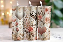 Flowers Valentine&#039;s Day Tumbler Wrap Sublimation Product Image 1