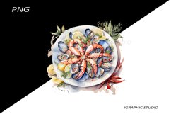 Greece summer clipart, Mediterranean Food Clipart Product Image 1