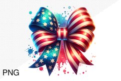 4th of July Big Bow Ribbon - Sublimation PNG Product Image 1