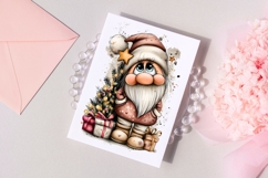 15 PNG Whimsical Cute Christmas Watercolor Gnomes Bundle Product Image 12