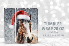 Christmas horse tumbler | Winter Horse Tumbler Sublimation Product Image 3