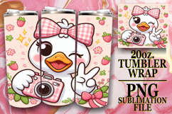 Sublimation Delight 20oz tumbler wrap, Cute Goose Product Image 1