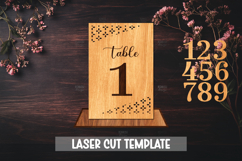 Table Number Wooden Stand SVG Laser Cut Product Image 1