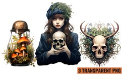 Watercolor Beautiful Woodland Witch sublimation , PNG Product Image 1