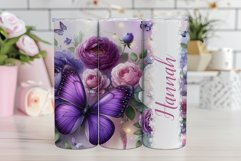 Butterfly Name Tumbler Sublimation Wrap PNG Product Image 1