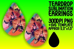 Lively Pop Art Flower Pattern Teardrop Earring Design Product Image 1