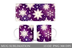 Snowflakes Mug Sublimation. Winter Mug Design Product Image 1