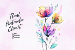 Watercolor floral clipart sublimation Product Image 1