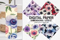 Anemone Flower Digital Paper - Flower Background Product Image 1