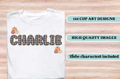 Fall Autumn Alphabet png clipart, fall autumn letters doodle Product Image 6
