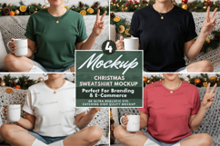 Christmas Sweatshirt Mockup Set Christmas Sweatshirt Mockup Product Image 1
