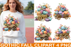 Gothic Fall Clipart PNG Dark Autumn Watercolor PNG Product Image 1