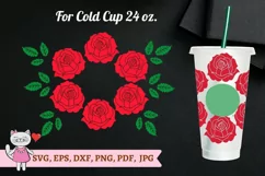 Rose svg for Full Wrap Venti Cold Cup 24 oz Product Image 2