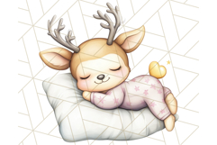 Sleeping Baby Animals PNG, Cozy Pajama Bedtime Clipart Png Product Image 4