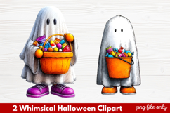 Whimsical Halloween Clipart ,Hand-Drawn Fall Holiday Product Image 1