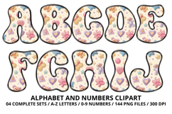 Baby Girl Alphabet PNG Cute Baby Letters &amp; Numbers 300 DPI Product Image 2