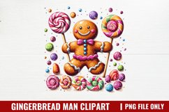 Gingerbread Man Clipart P4 Bundle PNG Product Image 13